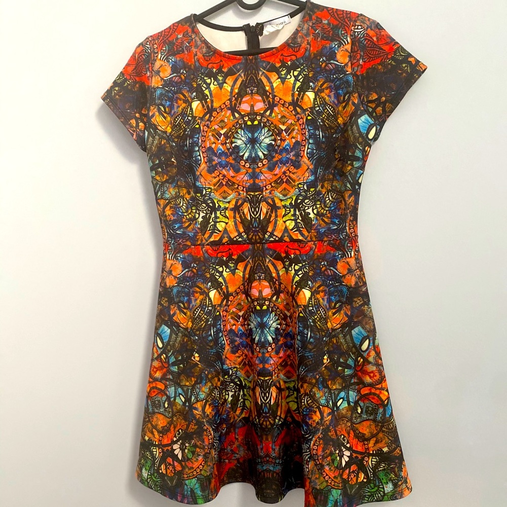 OOBERSWANK graphic print fit& flare scuba dress